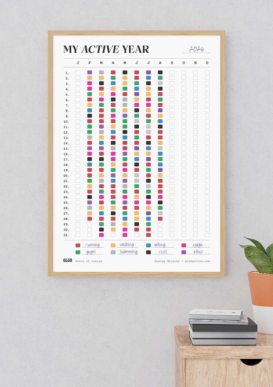 My Active Year Poster - Analog Habit Tracker (cm)