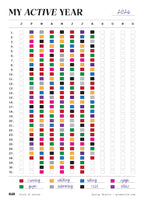 My Active Year Poster - Analog Habit Tracker (cm)