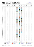 My Year In Runs Poster - Analog Running Tracker (inch)